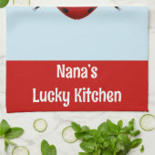 Nanas Glücksküchen-Marienkäfer Geschirrtuch (Gefaltet)