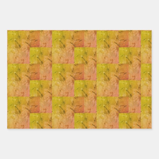 Nana's Hearts (rosa & gelb) Geschenkpapier Set (Vorderseite)