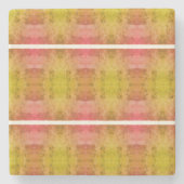 Nana's Hearts (rosa & gelb)  Steinuntersetzer (Vorderseite)