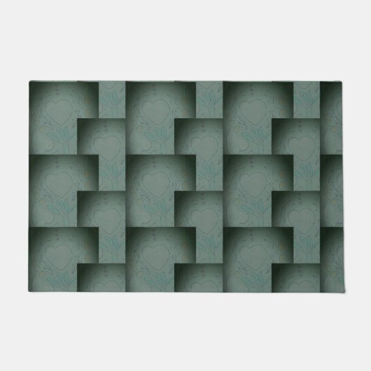 Nana's Hearts (Schwarz & Grau) Fußmatte (Vorderseite)