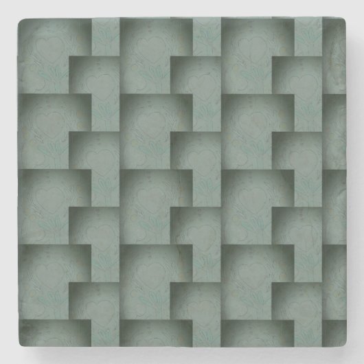 Nana's Hearts (Schwarz & Grau) Steinuntersetzer (Vorderseite)