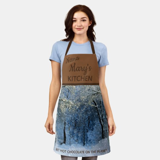 Nanas Hot Chocolate Snow All-over Print-Schürze Schürze (Getragen)