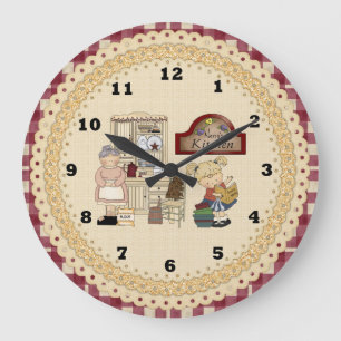 Nana's Kitchen Cartoon-Wanduhr Große Wanduhr