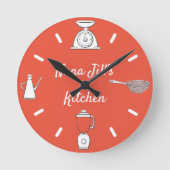 'Nana's Kitchen Wall Clock Runde Wanduhr (Vorderseite)