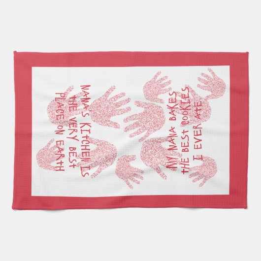 Nana's Küche Red Großmutter Geschenk Geschirrtuch (Horizontal)