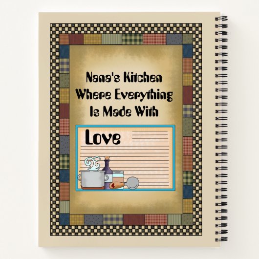 Nana's Lieblingsrezepte fügen Textheft hinzu Notizblock (Rückseite)
