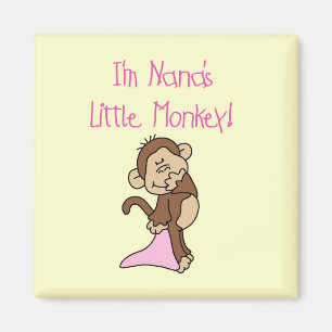 Nana's Monkey - Rosa T - Shirt und Geschenke Magnet