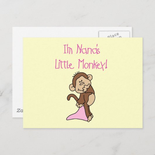 Nana's Monkey - Rosa T - Shirt und Geschenke Postkarte (Vorne/Hinten)