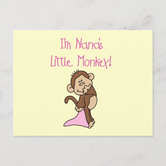 Nana's Monkey - Rosa T - Shirt und Geschenke Postkarte (Vorderseite)