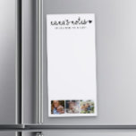 Nana's Notes Foto Collage Family Magnetischer Notizblock<br><div class="desc">Modernes Magnetnotepad mit 3 Fotos Grosskinder,  Schriftart ''Nana's notes'' und einem Namen oder Text Ihrer Wahl. Perfekt als Geschenk für Großmütter.</div>