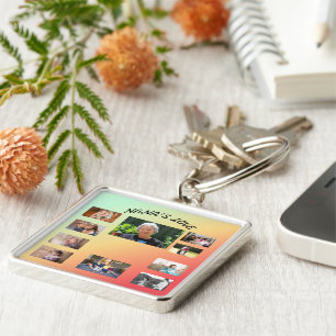 Nana's Portrait 10 Fotos grün, orange, gelb Schlüsselanhänger