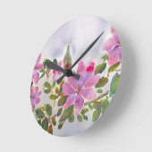 Nanas Rose Runde Wanduhr (Winkel)