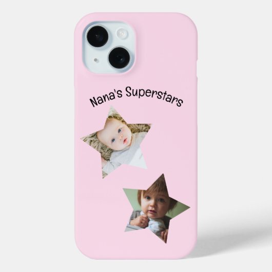 Nana's Superstars Personalisiert zwei Foto Text Case-Mate iPhone Hülle (Rückseite)
