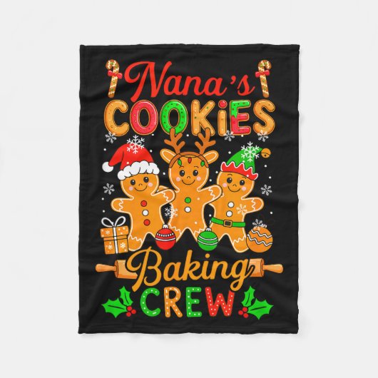 Nana's Xmas Cookie Baking Crew Funny Baker Gingerb Fleecedecke (Vorderseite)