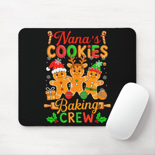 Nana's Xmas Cookie Baking Crew Funny Baker Gingerb Mousepad (Mit Mouse)