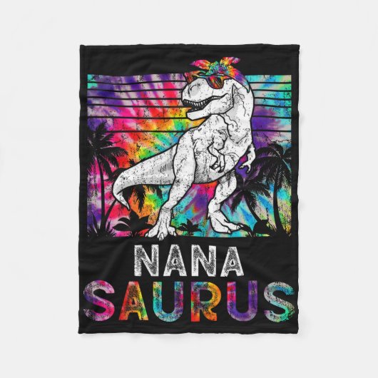 Nanasaurus Dinosaur Nana Saurus Familie Matching T Fleecedecke (Vorderseite)