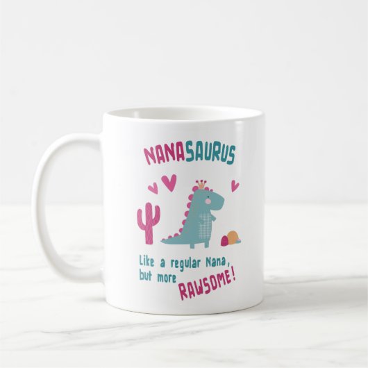 NanaSaurus Geburtstag oder Muttertag Kaffeetasse (Links)