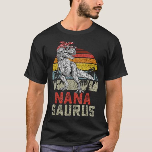 Nanasaurus T Rex Dinosaur Nana Saurus Family Match T-Shirt (Vorderseite)