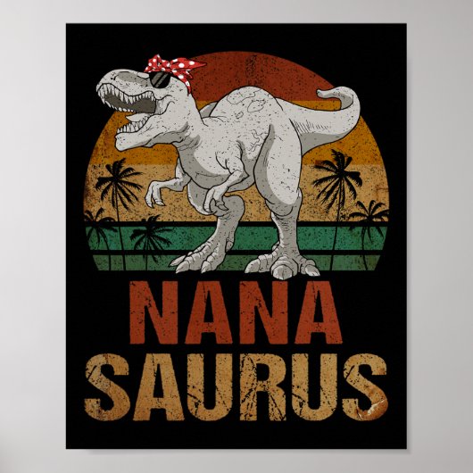 Nanasaurus T Rex Dinosaurier Nana Saurus Muttertag Poster (Vorne)