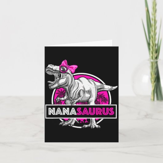 Nanasaurus T-rex Matching Funny Grandma Saurus Din Karte (Vorderseite)