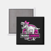 Nanasaurus T-rex Matching Funny Grandma Saurus Din Magnet (Vorderseite/Rückseite)