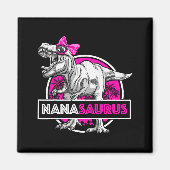 Nanasaurus T-rex Matching Funny Grandma Saurus Din Magnet (Vorne)
