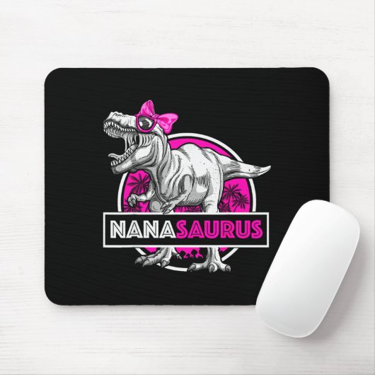 Nanasaurus T-rex Matching Funny Grandma Saurus Din Mousepad (Mit Mouse)