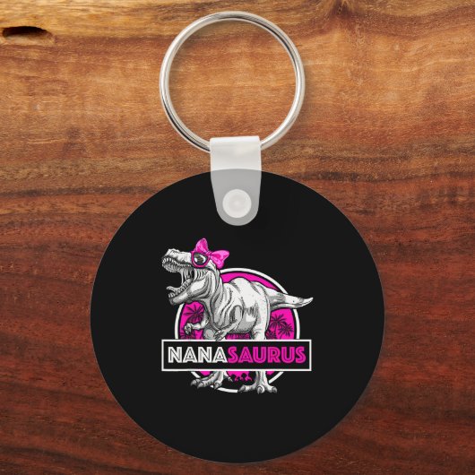 Nanasaurus T-rex Matching Funny Grandma Saurus Din Schlüsselanhänger (Vorderseite)