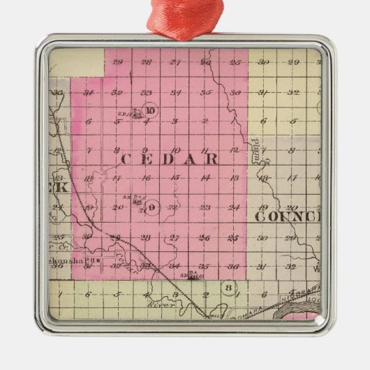 Nance County, Nebraska Silbernes Ornament (Vorne)