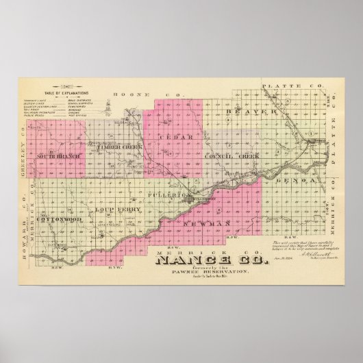 Nance Landkreis, Nebraska Poster (Vorne)