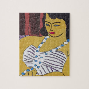 Nancy Abstrakt Summer Throw Pillow Jigsaw Puzzle
