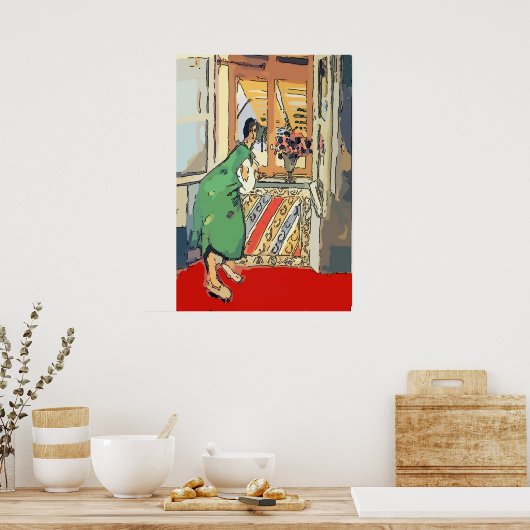 Nancy am Fenster in Destin Poster (Küche)