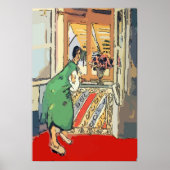 Nancy am Fenster in Destin Poster (Vorne)