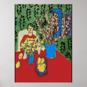 Nancy at Table with Flower, Matisse Style Poster (Vorne)