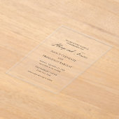 Nancy Black and White Modern Wedding Acryleinladungen (Ablage )