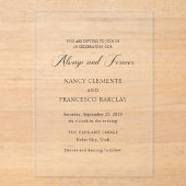 Nancy Black and White Modern Wedding Acryleinladungen (Vorderseite)