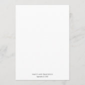 Nancy Black and White Modern Wedding Menükarte (Rückseite)