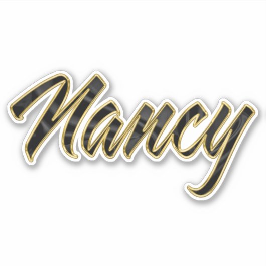 Nancy black gold Lettering Aufkleber Sticker (Vorderseite)