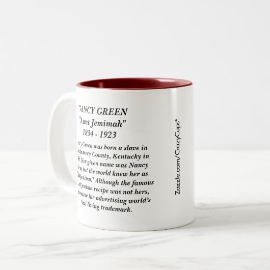Nancy Green Tunt Jemima Zweifarbige Tasse (Vorderseite Links)