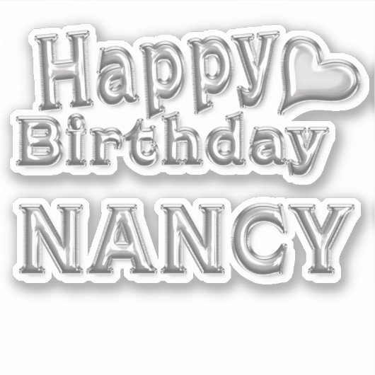 Nancy Happy Birthday silver Aufkleber Sticker (Vorderseite)