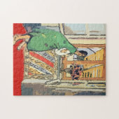 Nancy im Fenster mit Blume Puzzle (Horizontal)