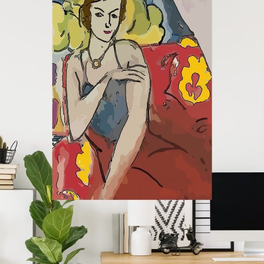 Nancy im roten Stuhl Poster (Heimbüro)