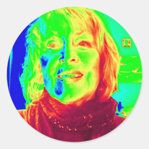 Nancy in Farbe Runder Aufkleber
