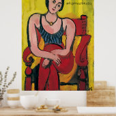 Nancy in Red Chair 3, Text bearbeiten Poster (Küche)