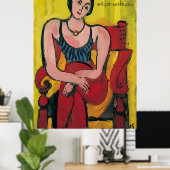 Nancy in Red Chair 3, Text bearbeiten Poster (Heimbüro)