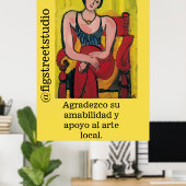 Nancy in Red Chair Dank, bearbeiten Sie Text Poster (Heimbüro)
