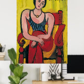 Nancy in Red Chair Dank, bearbeiten Sie Text Poster (Heimbüro)