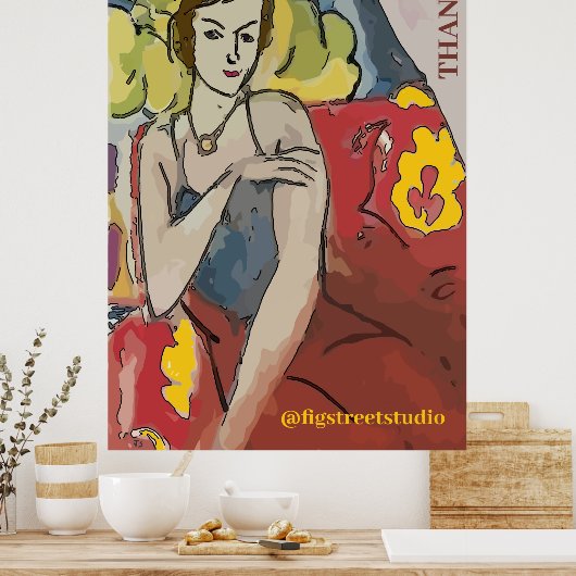 Nancy In Red Chair, DANKS, fügen Text Poster (Küche)