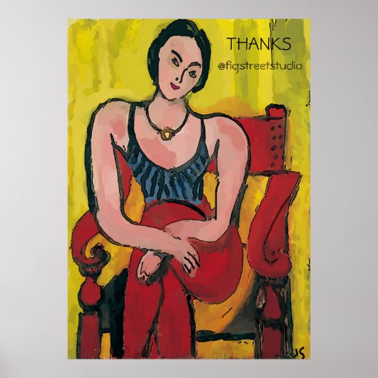 Nancy in Red Chair, DANKS, Text Poster bearbeiten (Vorne)