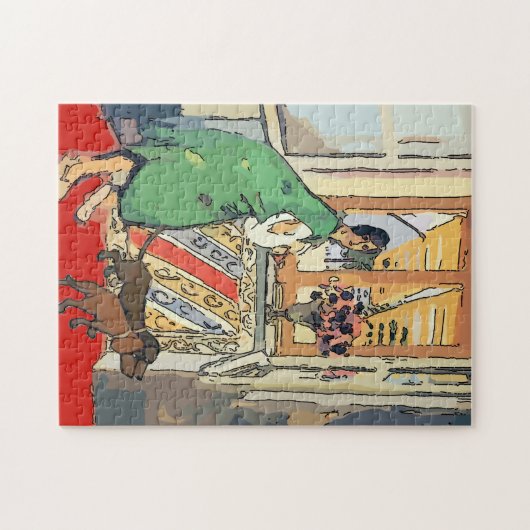 Nancy mit Dackeln Puzzle (Horizontal)